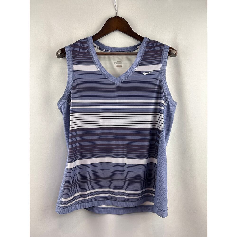 Women’s Nike Large Periwinkle, White, & Purple Striped Sports Tank